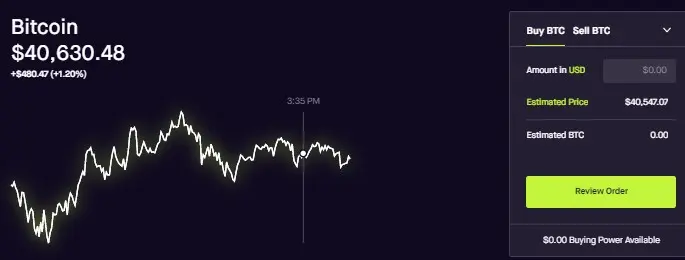 RH account says $0 buy power on Crypto window?