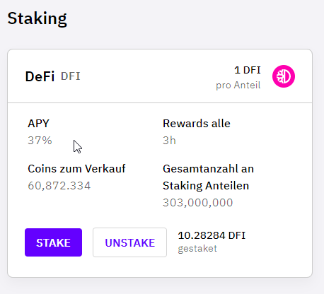 Staking zu 37%