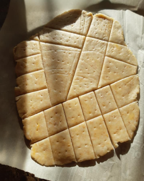 Crackers before baking