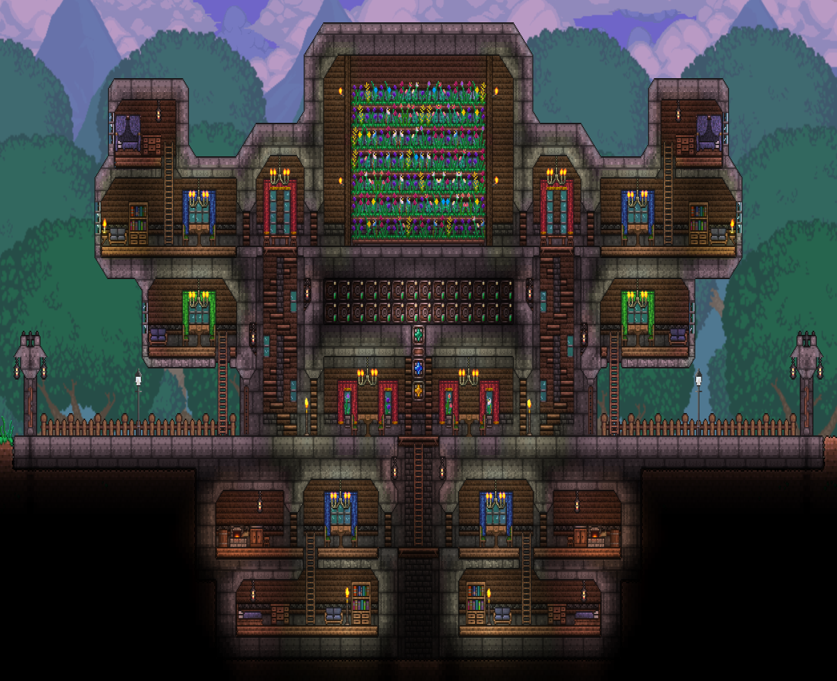 Example base you can build in Terraria
