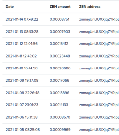 Zencash faucet payment proof