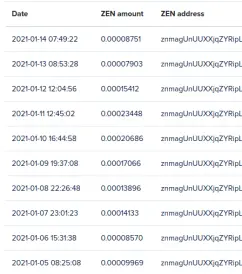 Zencash faucet payment proof