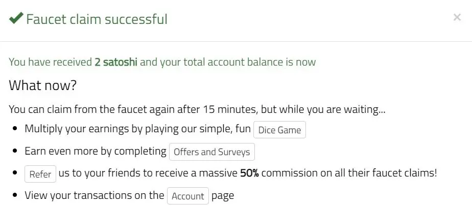 Bonus Bitcoin Claim