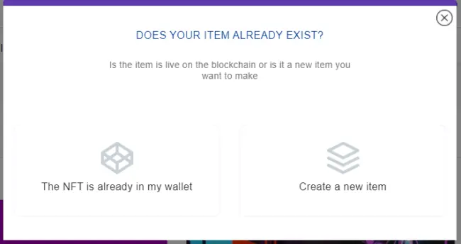 Create NFT page