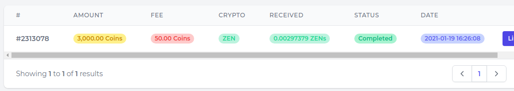Crypto faucet payment proof