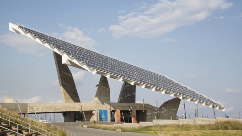 Photovoltaic pergola at the Barcelona Forum