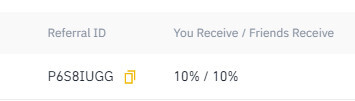 binance referral link 10% / 10%