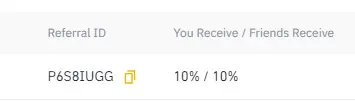 binance referral link 10% / 10%