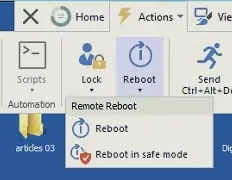 Opciones reinicio en Teamviewer