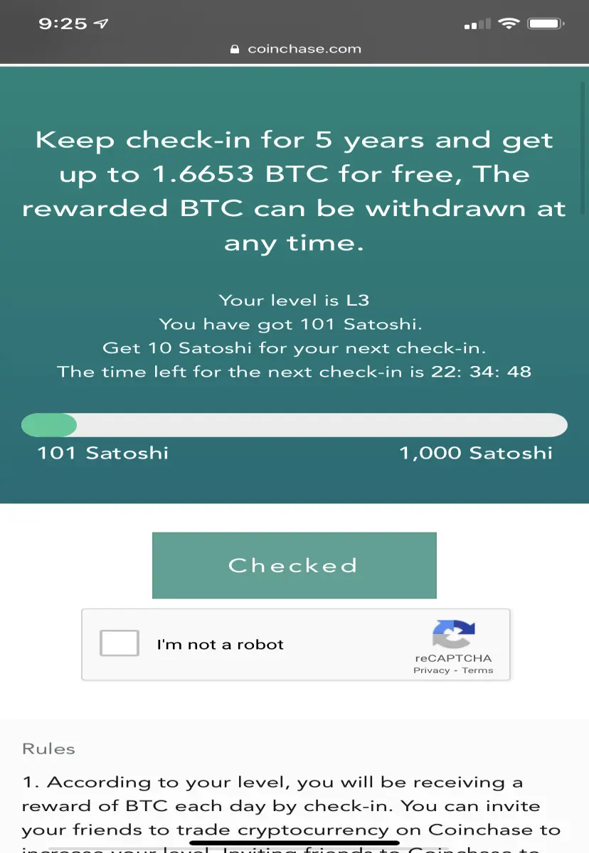 Bonus for logging in daily