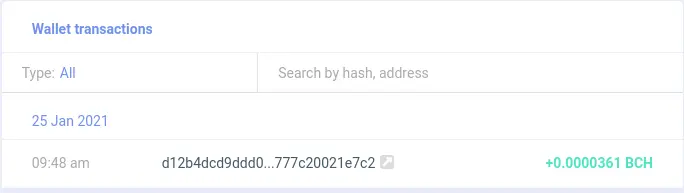 Wallet Payment Proof