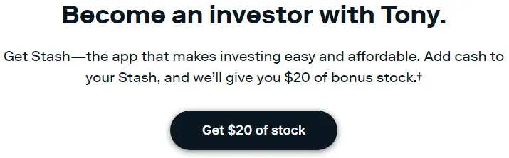 Get $20 from Stash