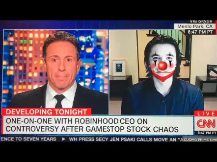 Robinhood CEO, Vladimir Tenev, exposed as the clown he is
