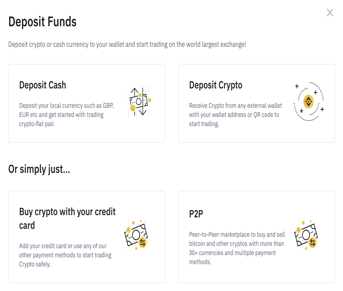 deposit crypto