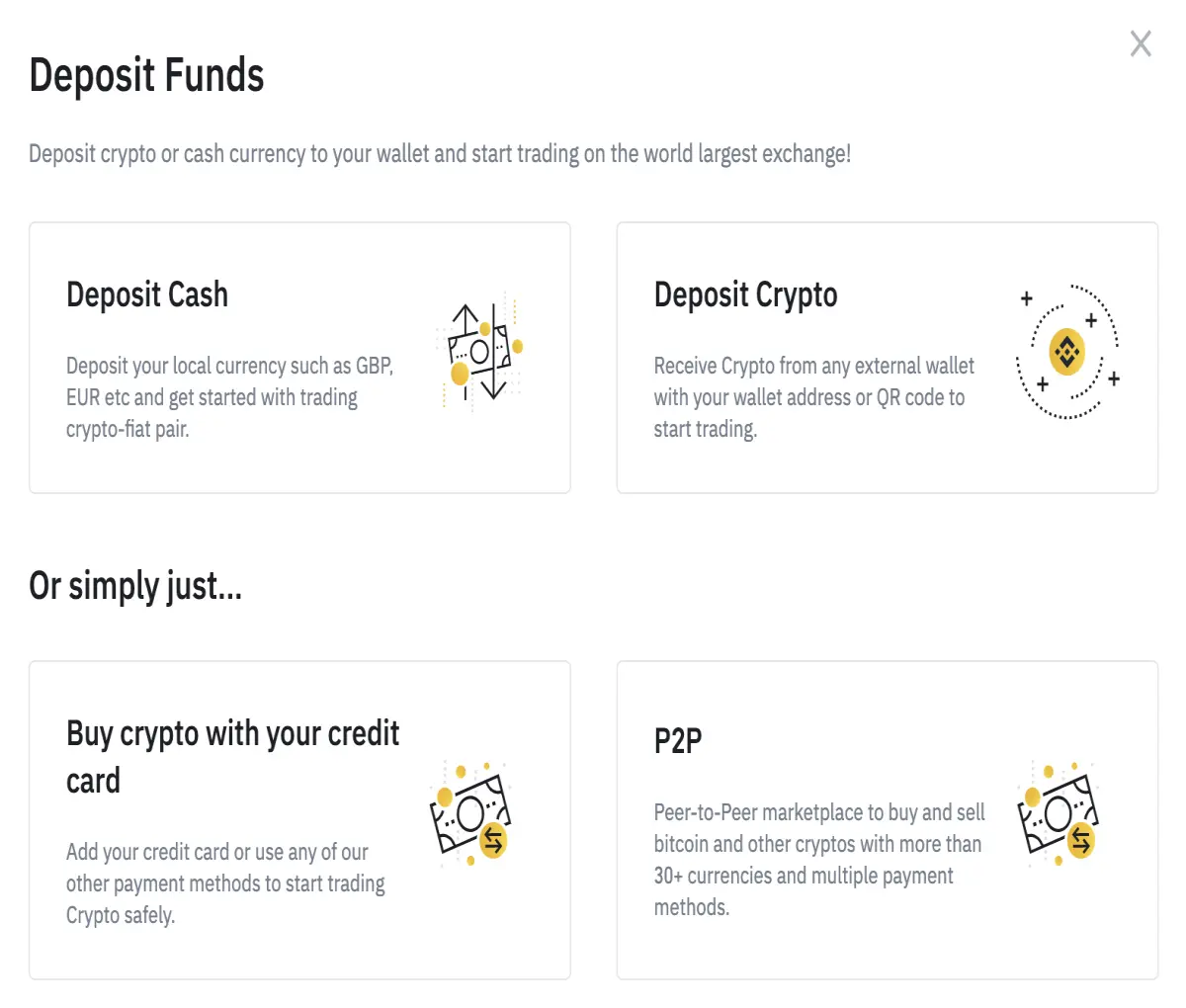 deposit crypto