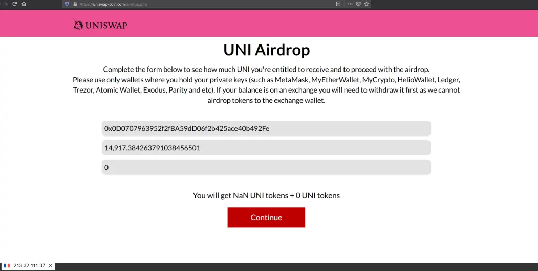 fake airdrop steals passphrase and keys