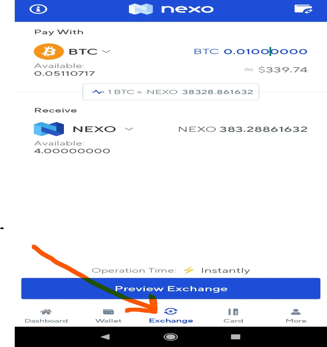 Nexo exchange