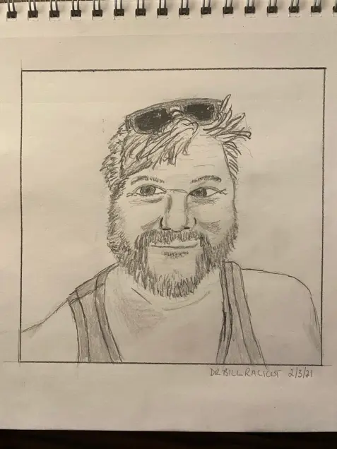 Self portrait in pencil