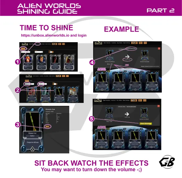 Shining guide2 - Alien Worlds. Gaming with Blockchain