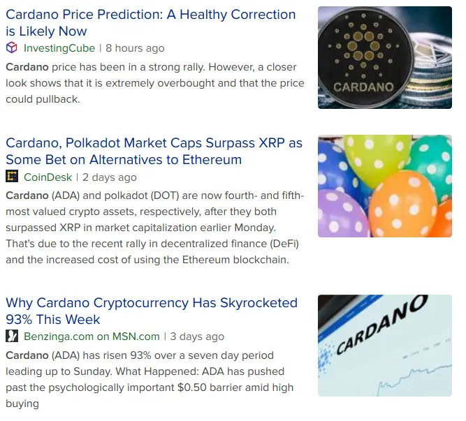 CARDANO First Fold News Feb 10 2020