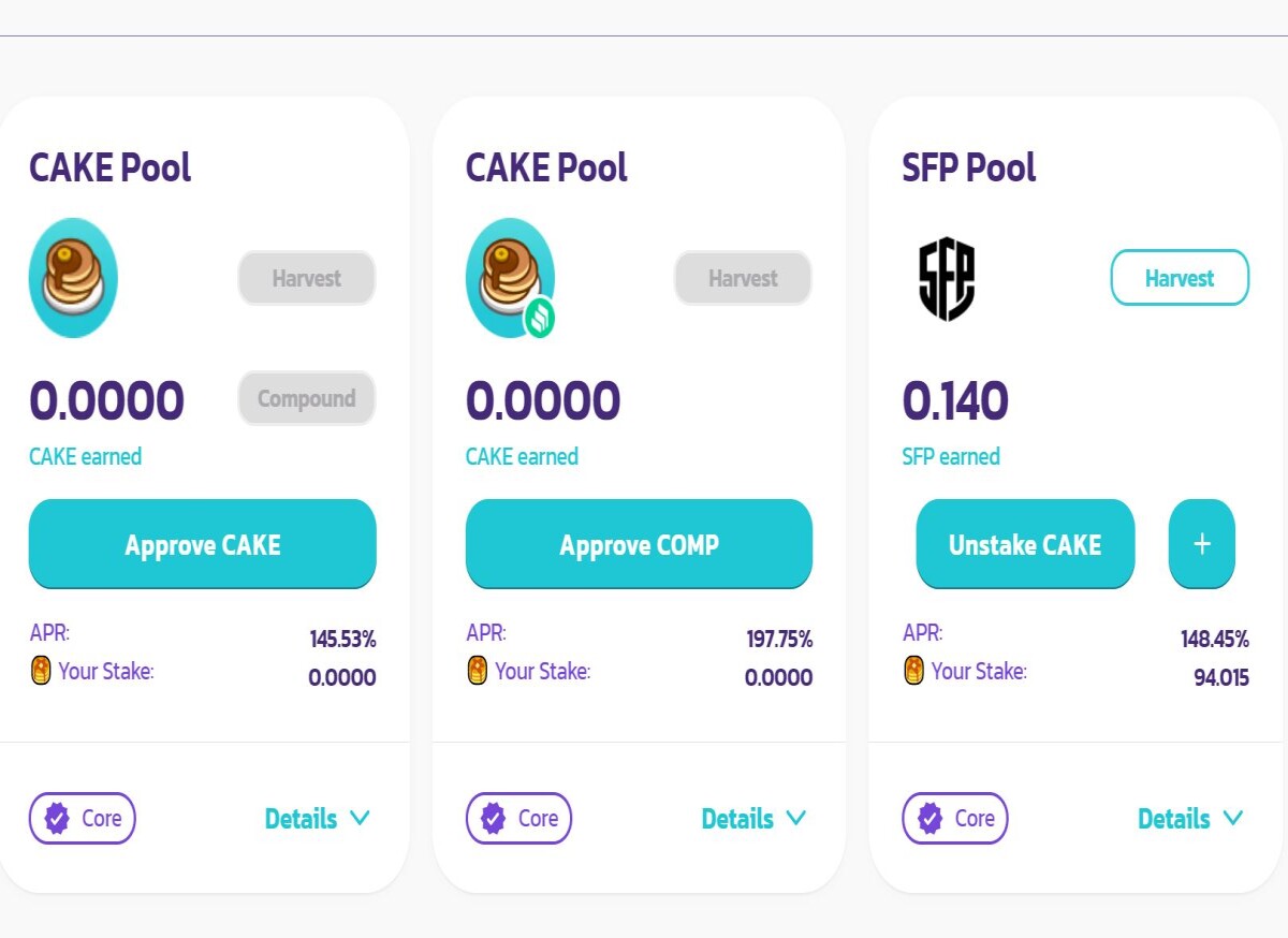 SFP pool on PancakeSwap