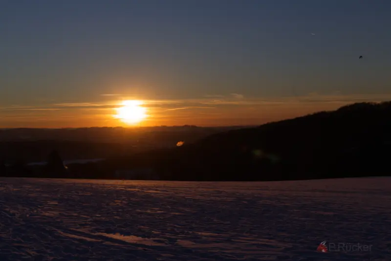 Snowy sundown