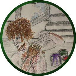 Character token for RPG - colored pencil drawing