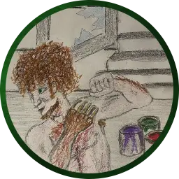Character token for RPG - colored pencil drawing