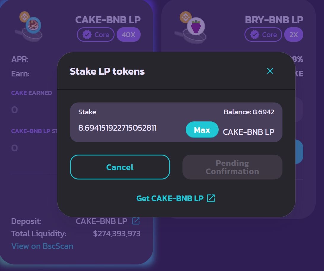 PancakeSwap interface