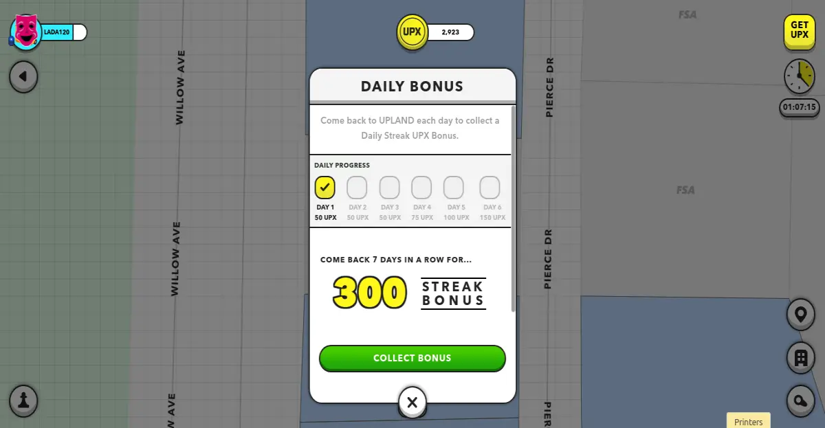 Upland Daily Bonus