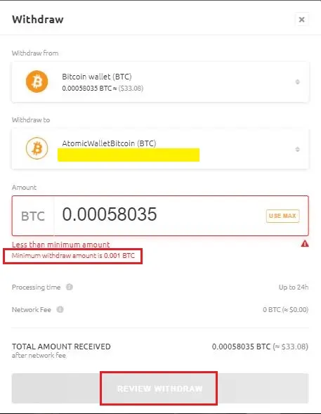 Withdraw Options