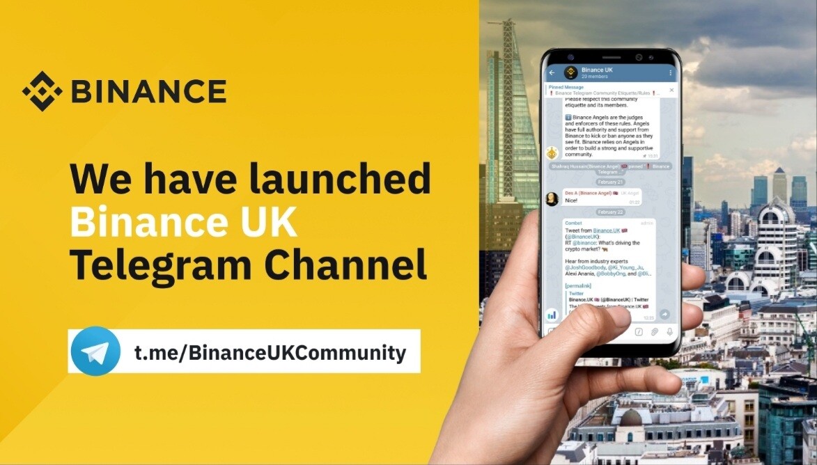 Binance Telegram UK announcement
