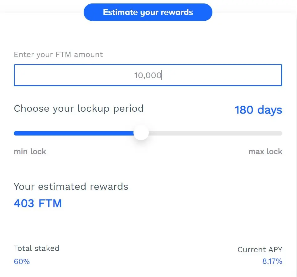 FTM staking reward calculation