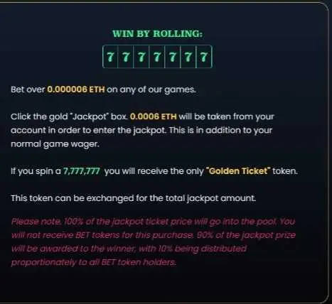 EarnBet's jackpot