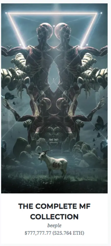 Beeple Most expensive art sold to date
