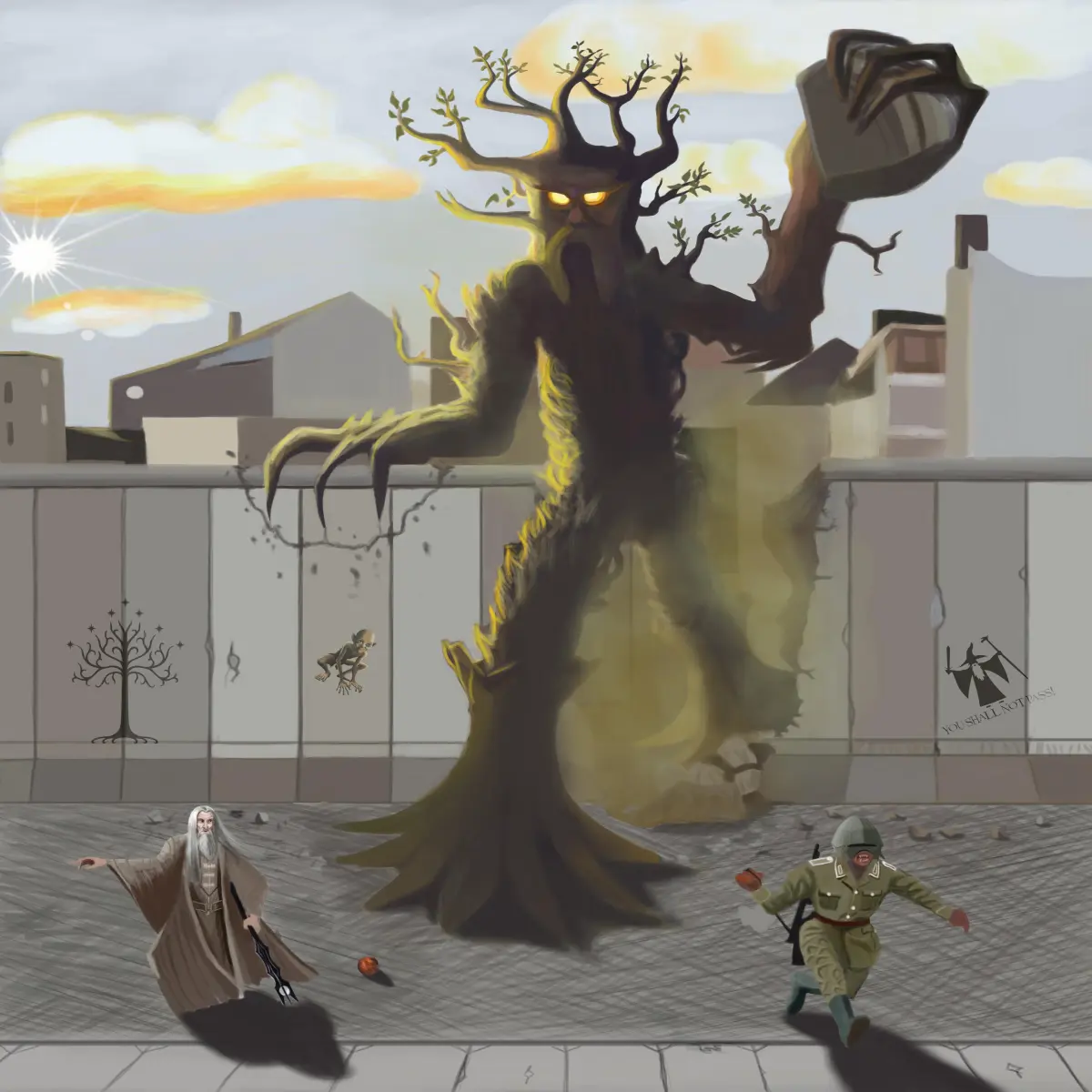 Ent smashes Berlin Wall