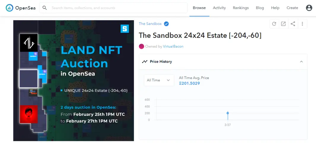 Sandbox XL Estate Land Auction