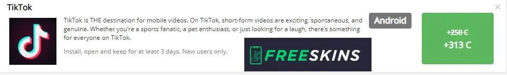 Freeskins offer