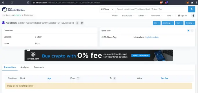 etherscan results