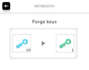 Convert 10 blue keys into a green key
