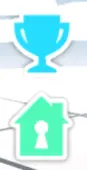 Below trophy button is the green house icon
