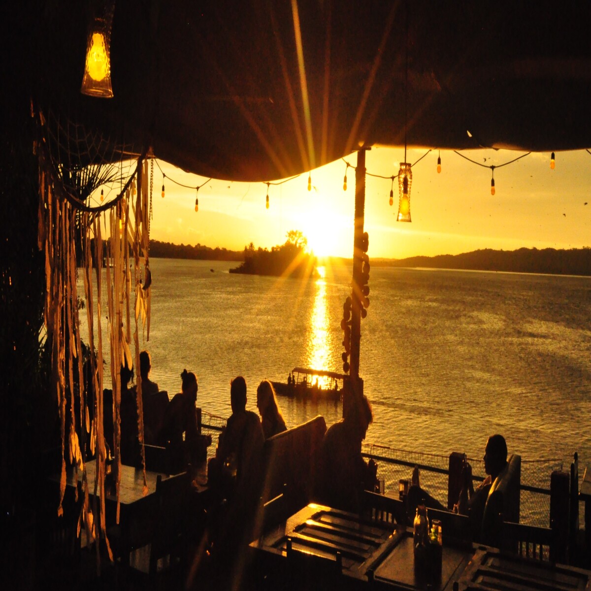bar with sunset