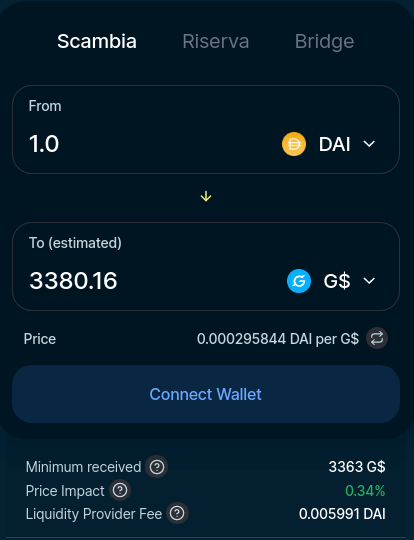 dai gooddollar swap rate fuseswap.com