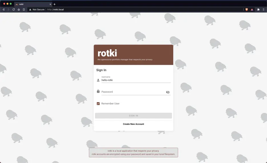 rotki.local screenshot