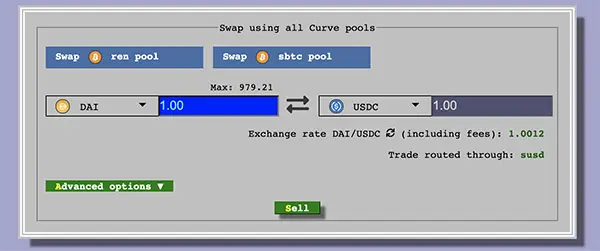 Swap using all Curve pools