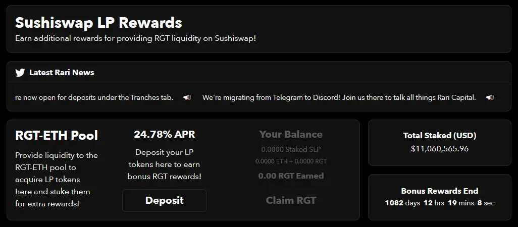 Rari Capital RGT-ETH Pool