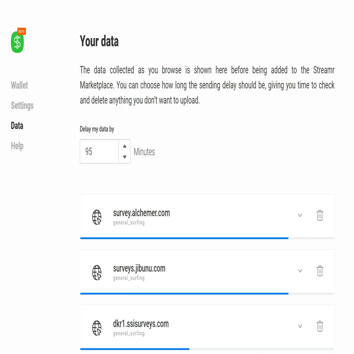 Users can monitor the data collected on them