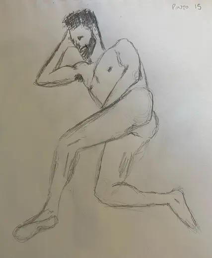 Model Pinto - 15 minute timed pencil sketch