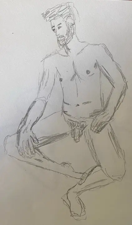 Pinto sitting - 10-minute timed pencil sketch