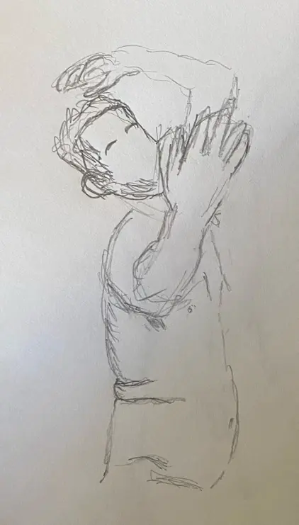 Pinto dramatic gesture - 5 minute timed pencil drawing